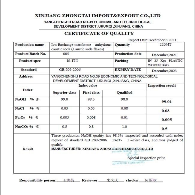 Siedepunkt 1390C scharfer Sodas NaOH-GB209-2018 wasserlöslich für die Papier-Herstellung