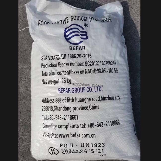 füllt sicheres Natriumhydroxid der Nahrung25kg/bag für sauberen Wein Korn und Öl ab